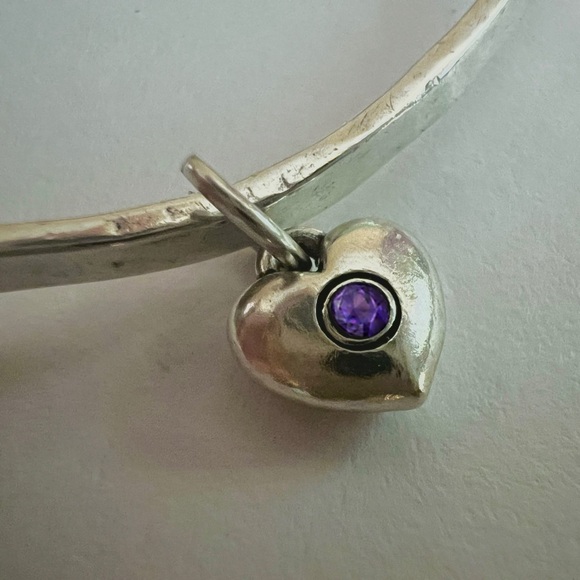 4 James Avery items amethyst heart wavy bangle double bronze silver pendant - Picture 6 of 8